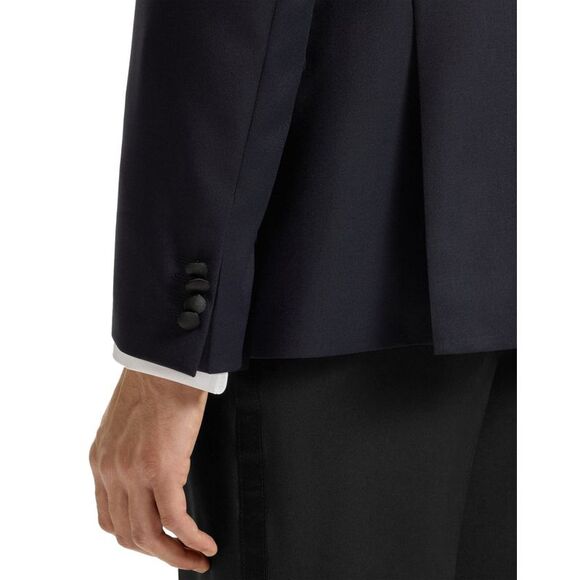 Boss Mens H-Huge Slim Fit Super 110's Wool Tuxedo Jacket 40 Short Navy NWT $695